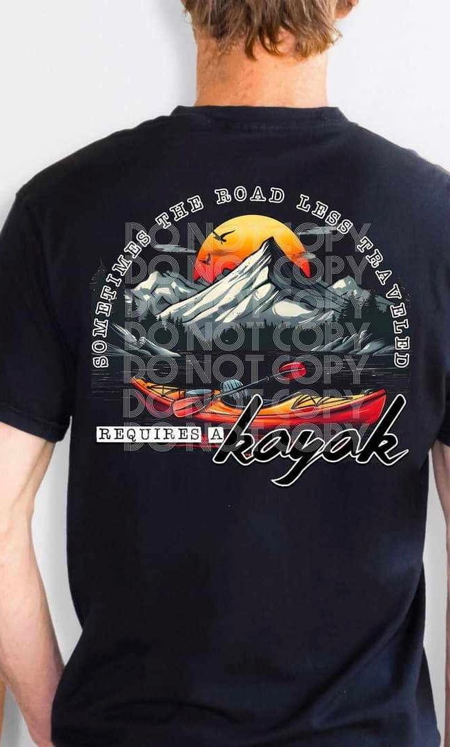 Sometimes the road less traveled requires a kayak 31350 DTF transfer