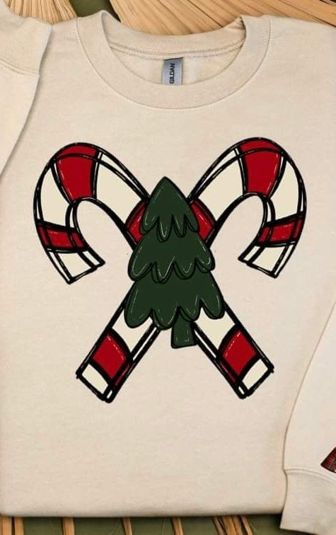 Candy canes and tree (SSD) 60822 DTF transfer