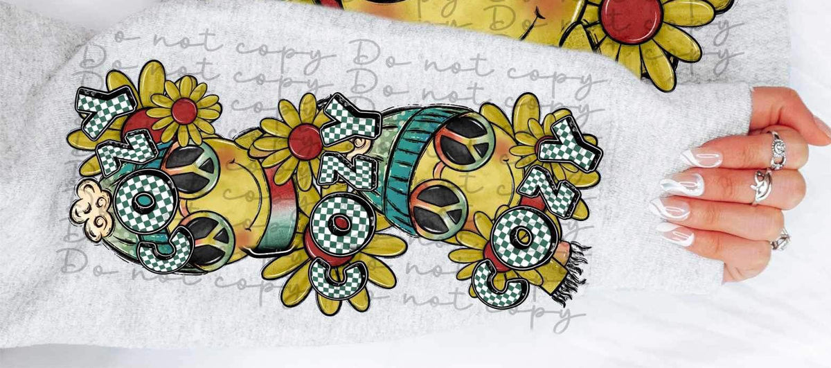 Cozy vibes groovy smiley SLEEVE ONLY 10275 DTF TRANSFER