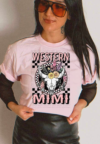 Western mimi bull skull 23297 DTF transfer