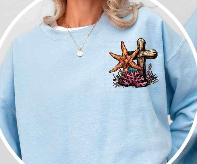 starfish and cross 24306 DTF transfer