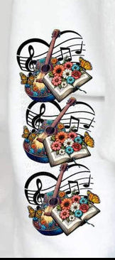 Guitar and floral bible SLEEVE 19230 DTF TRANSFER
