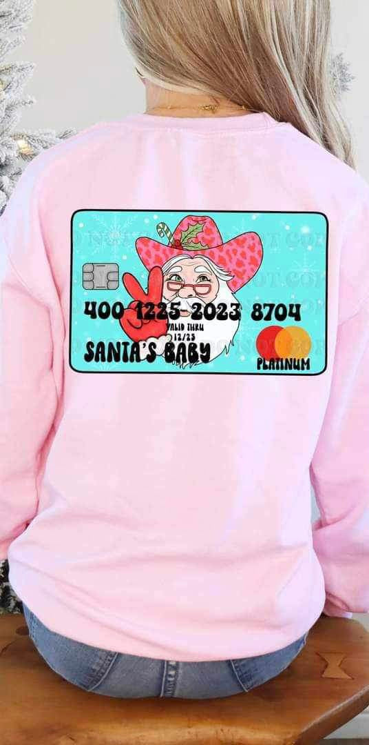 Santa baby credit card (VIRGO) 16829 DTF Transfer