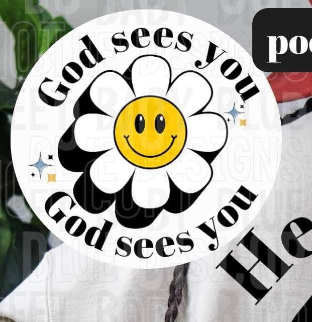 god sees you pocket 25506 DTF transfer