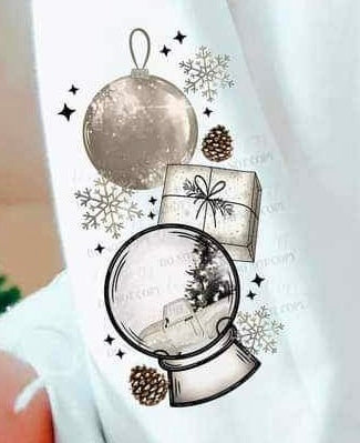 Snowglobe present ornament SLEEVE 16900 DTF Transfer