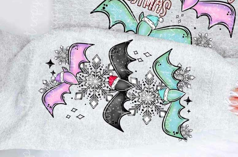 Christmas bats sleeve (MMD) 62463 DTF transfer