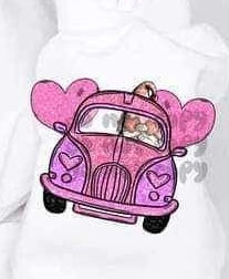 Pink car and hearts (VIRGO) 17862 DTF TRANSFER