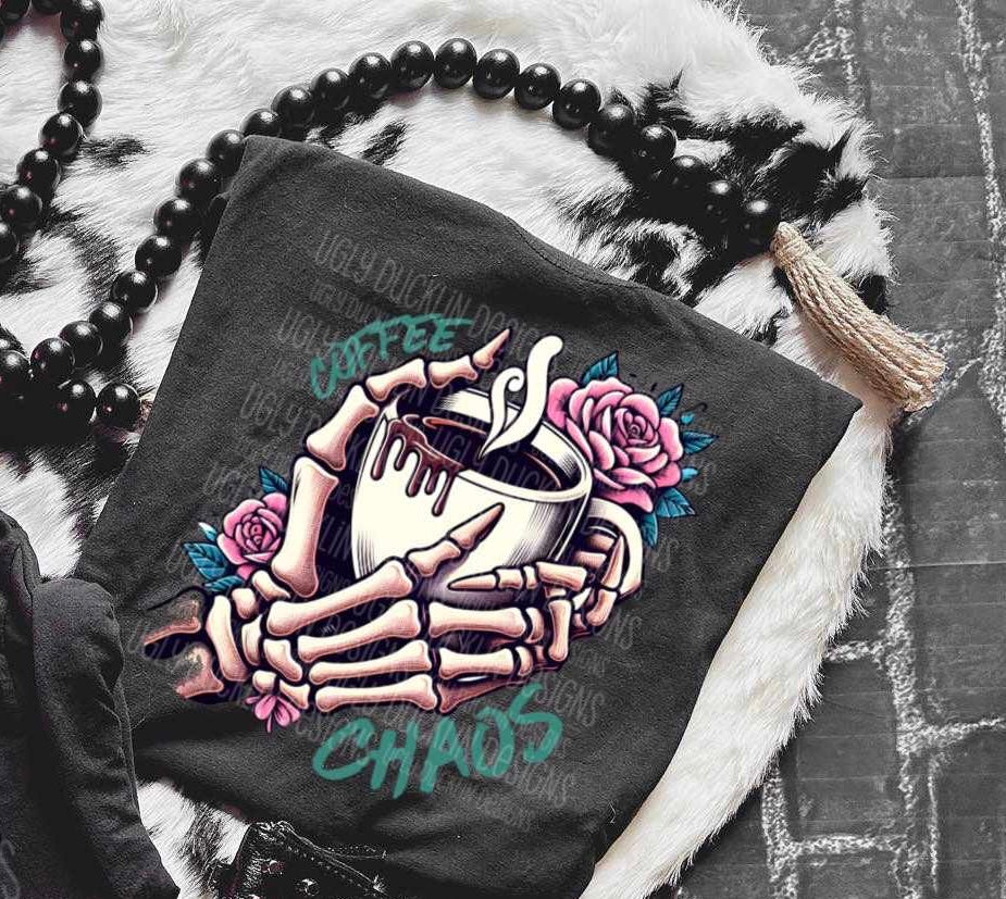 Coffee & chaos mug (UD) 39602 DTF transfer