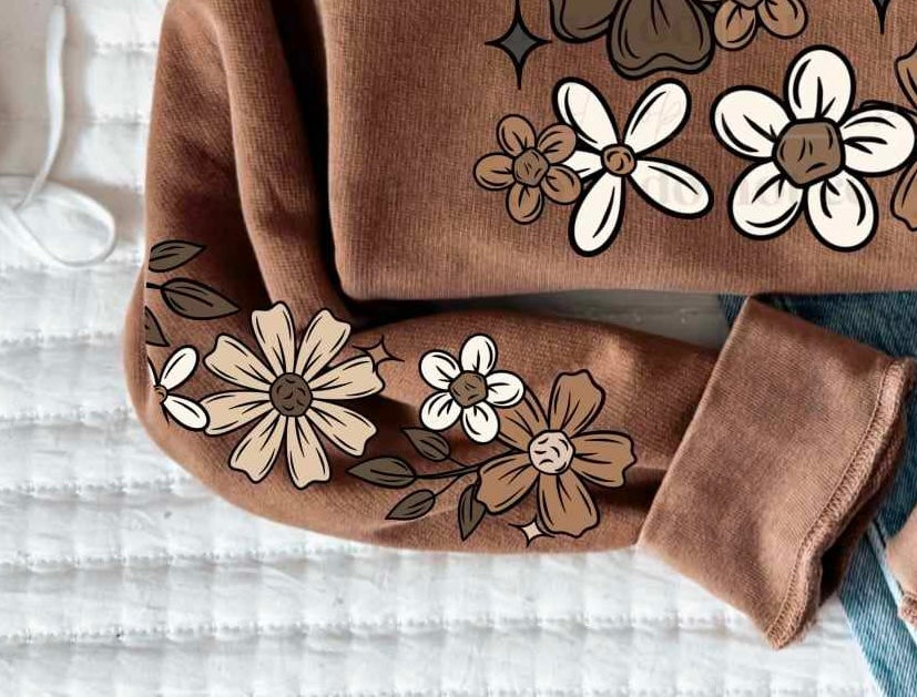 Neutral florals sleeve (CSC) 77019 DTF transfer