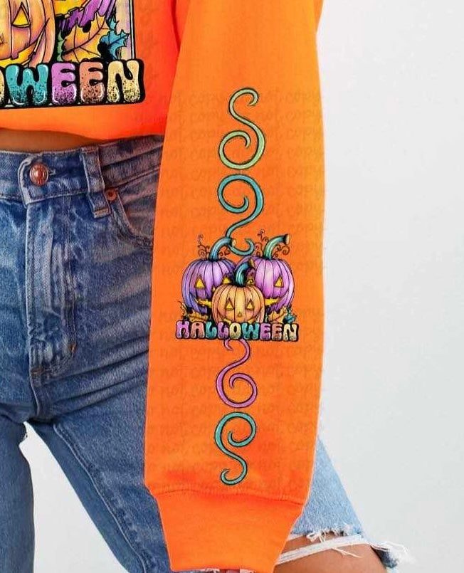 Halloween pumpkin sleeve 37907 DTF transfer