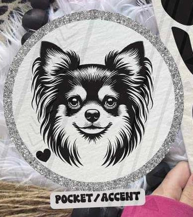 Long hair chihuahua pocket 35725 DTF transfer