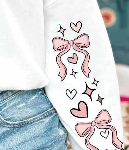 Pink bow sleeve (CSC) 73743 DTF transfer