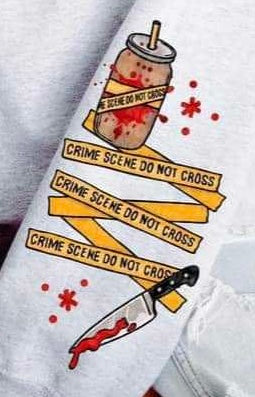 Coffee crime scene tape knife SLEEVE 29568 DTF transfer