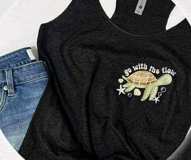 Go with the flow Sea turtle (CSC) 24209 DTF transfer