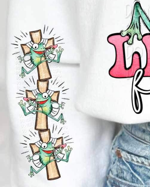 frog and cross SLEEVE 23673 DTF transfer