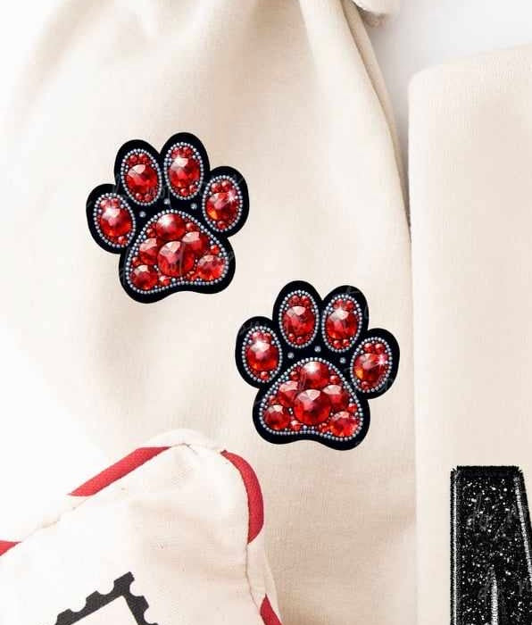 Red paw print sleeve (VIRGO) 53815 DTF transfer