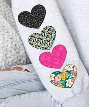 Patterned hearts SLEEVE 19271 DTF TRANSFER
