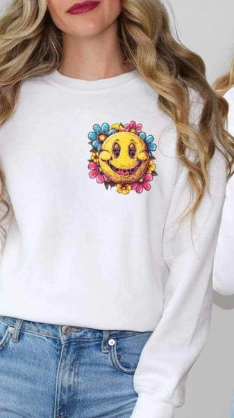 Smiley face florals (SSD) 21989 DTF transfer