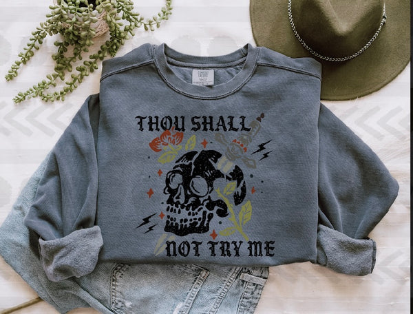 Thou shall not try me skellie HIGH HEAT screen print transfer