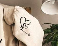 Hearts and cross BLACK SLEEVE 20499 DTF transfer