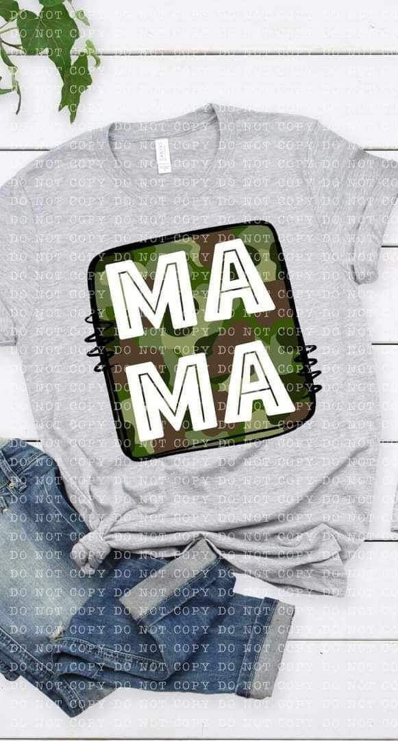 Mama camo background 21838 DTF transfer