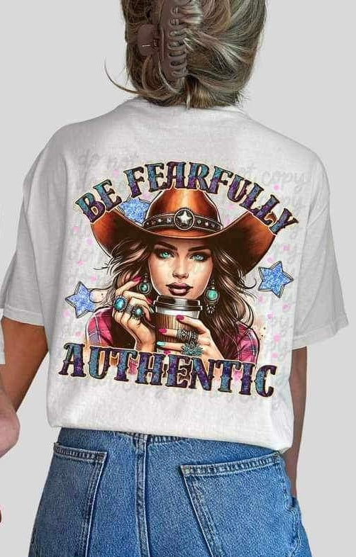 Be fearfully authentic cowgirl with latte 19692 DTF Transfer