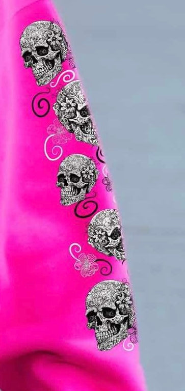 Floral and sequin skull SLEEVE 17352 DTF TRANSFER
