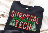 Very merry surgical tech Christmas trees DTF Transfer