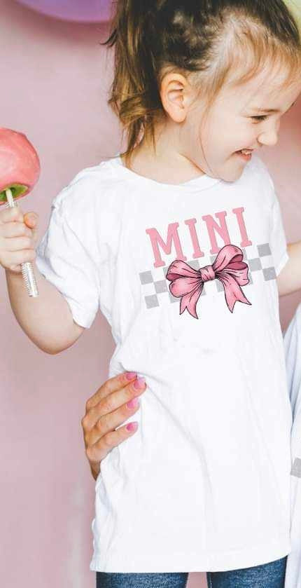 Mini pink font and bow (S&G) 29420 DTF transfer