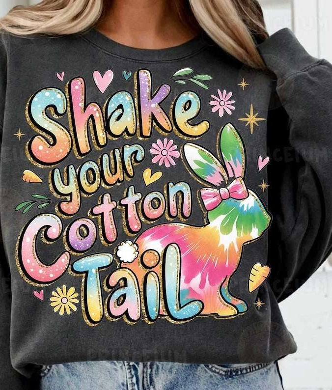 Shake your cotton tail colorful bunny 84327 DTF transfer