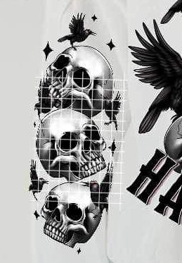 Skulls and crows SLEEVE 17787 DTF TRANSFER