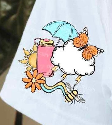 Umbrella, cloud, butterfly, water bottle, sun SLEEVE (CSC) 19144 DTF TRANSFER