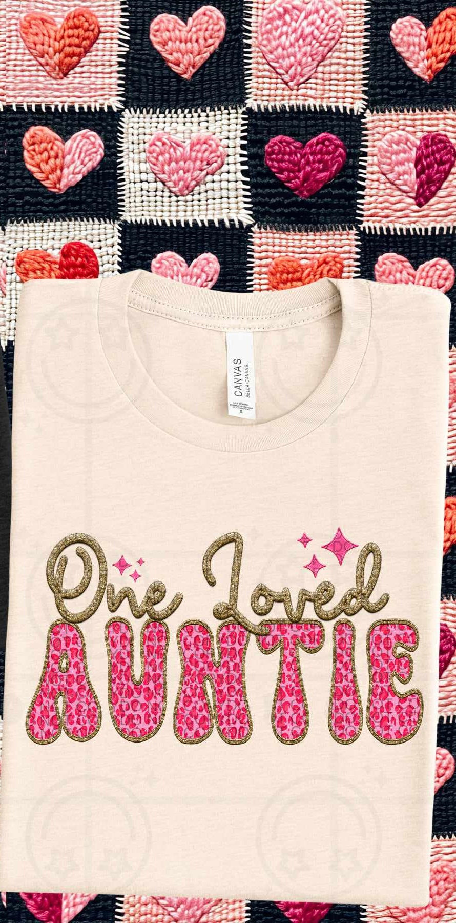 One loved auntie pink leopard (HW) 75805 DTF transfer