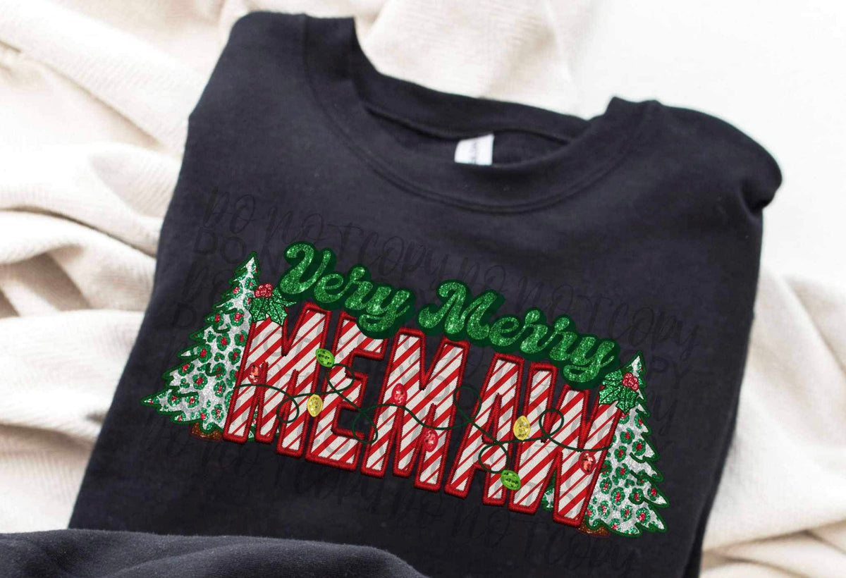 Very merry Memaw Christmas trees DTF Transfer