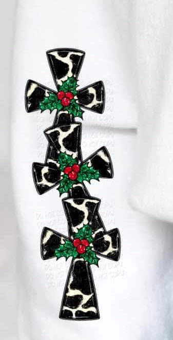 Cowhide crosses with mistletoes SLEEVE 15182 DTF Transfer