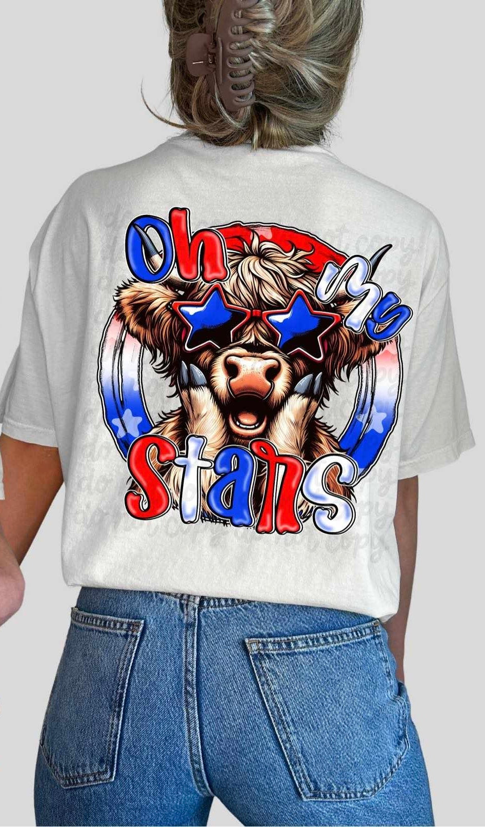 Oh my stars surprised cow 27942 DTF transfer