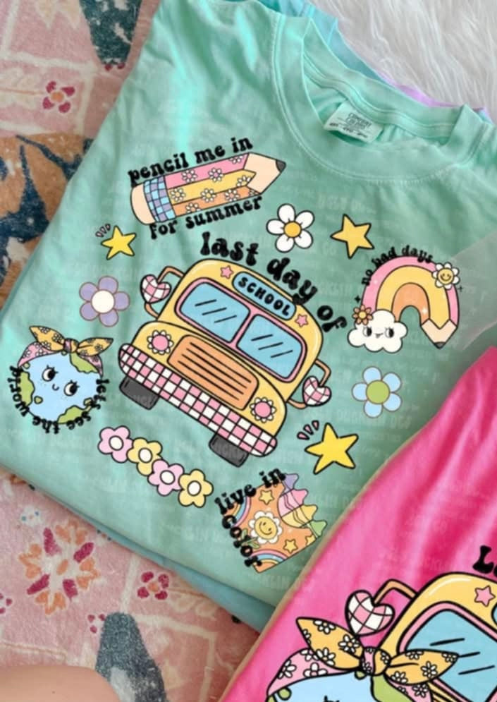 Last day of school groovy collage 99427 DTF transfer