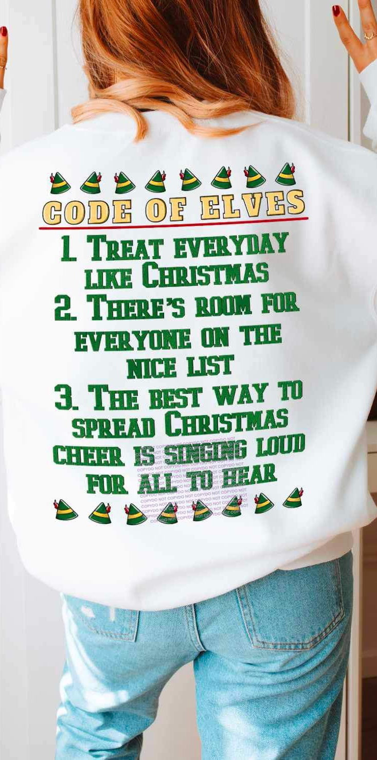 Code of elves list 15872 DTF Transfer