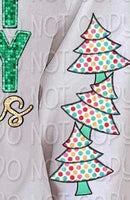 Merry merry merry Christmas (sequin with polka dot tree) SLEEVE ONLY 11109 DTF TRANSFER