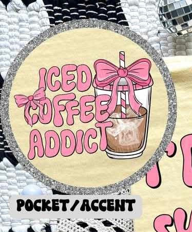 Iced coffee addict pocket (LYTTLE) 73796 DTF transfer