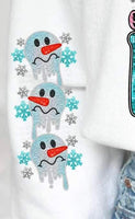 Sequin snowman and snowflakes SLEEVE 11754 DTF transfer