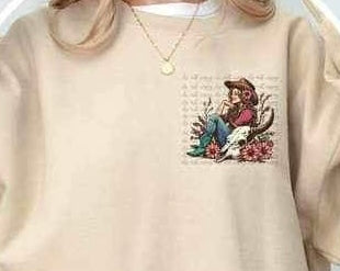 Girl with bull skull 23039 DTF transfer