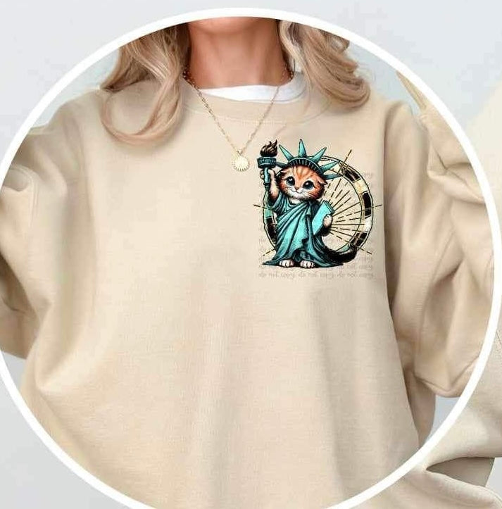 Lady liberty cat POCKET 26521 DTF transfer