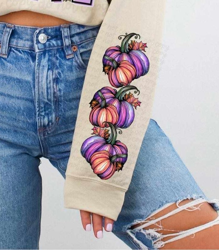 Purple pumpkins sleeve 37909 DTF transfer