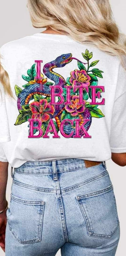 I bite back snake with flowers 25448 DTF transfer