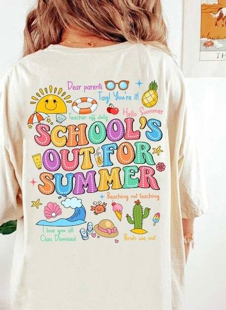 School’s out for summer words 31940 DTF transfer