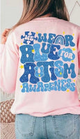 We wear blue for autism awareness glittery 27877 DTF transfer