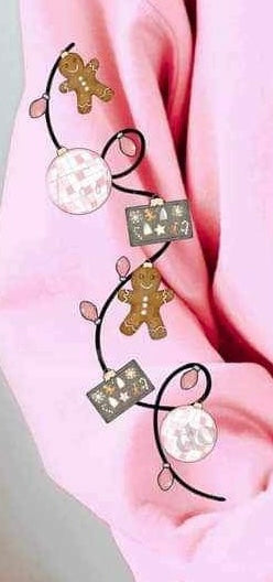 Gingerbread, mirrorball, baking pan Christmas lights SLEEVE 16983 DTF Transfer