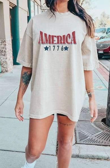 America red and blue distressed 26860 DTF transfer