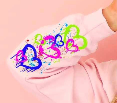 Colorful dripping hearts SLEEVE 17778 DTF TRANSFER